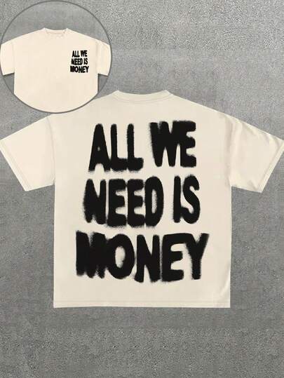 Manfinity Dauomo 男士加大码休闲印花圆领短袖T恤