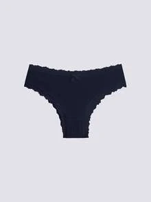 Loungeista 7pcs Comfortable Striped Cotton Bikini Panties Sexy Lingerie - Multicolor - View 12