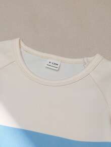 SHEIN Playful Pals 2 Stücke/Set Kleinkinder Jungen Lässig Kurzarm T-Shirt und Shorts Set - Babyblau - Übersicht 2