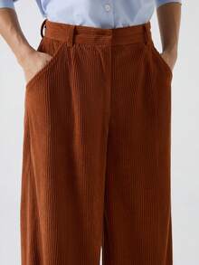 LYSMO 2025 New Arrive Minimalism Winter  Women's Fashionable Versatile Solid Color Wide Leg Pants - Khaki - View 6