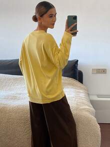 DAZY Set Piyama Wanita Bermotif dan Lembut, Musim Gugur/Dingin - Kuning - View 2