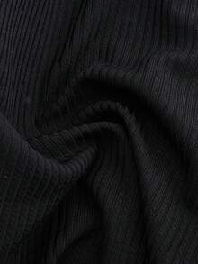 GlowEve CURVE Women's Elegant Long Sleeve Wrap Dress With Contrast Trim And Tie Detail, Autumn/Winter Dress Modest Black Church Dress French Style Dress Long Sleeve Elegant Dress Black And White Dress Women - Black and White - View 5