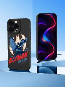 BATMAN X SHEIN 1个卡通人物图案极简磨砂手机壳 | 天使眼设计 & 防滑握感 | 超薄耐用经典混搭风格 | 兼容 iPhone 17/17 Pro/17 Air/17 Pro Max、16/16 Plus/16 Pro/16 Pro Max、15-11/X/XS Max 和 Galaxy S25/S25 Ultra/S24-S22 系列 - 黑色 - 查看 5