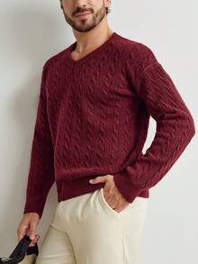 Manfinity CityGents 男士休闲V领长袖针织衫，秋冬季百搭单品