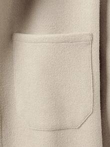 Manfinity Homme Casual Loose Solid Color Long Sleeve Wool Blend Men Overcoats Men Shacket Men's Summer Jacket - Apricot - View 6