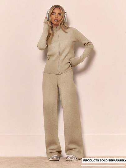 MUSERA Pantalones rectos de punto, solo Bottom, ropa de estar en casa de invierno, cómoda, de trabajo, linda, elegante, casual, chic, pantalones de chándal de