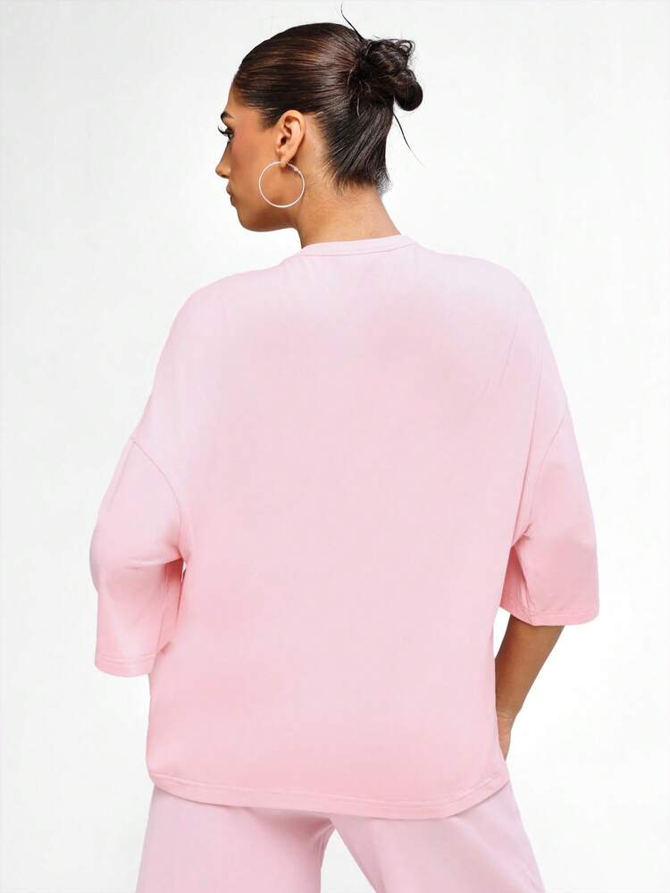 BABYPHAT Oversized Unicorn Graphic T-Shirt With Short Sleeves And Crew Neckline For Casual Summer Wear