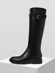 Mnmlis Women's Fashionable Versatile Commuting Minimalist Knee-High Boots For Christmas