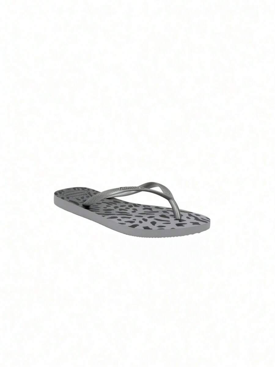 Havaianas HAV. SLIM Dép quai hậu đế bằng in họa tiết toàn thân thoải mái thường ngày dành cho nữ - Xám - Xem 1