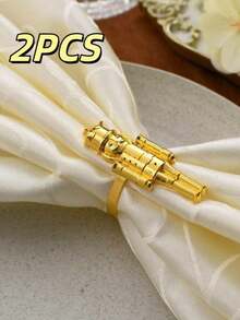 2Pcs/4Pcs/6Pcs/12Pcs Zinc Alloy Nutcracker Napkin Rings Are Suitable For Holidays, Everyday Use, Weddings, Parties, And Family Gatherings. - Multicolor - View 8