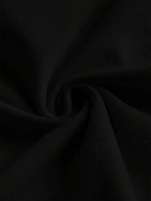 Manfinity Joysei 标准尺码男士黑色T恤，白色袖口设计 - 黑色 - 查看 5