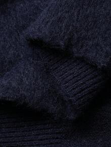 Dazy-Less Women's Loose Fit All-Match Pullover Sweater, Fashion Casual, Suitable For Autumn And Winter, Blue