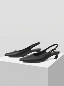 Mnmlis 女士优雅尖头通勤鞋 - 黑色 - 查看 4