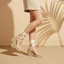 Plataforma Yute Sandalias Alpargatas Casual Layla Premium - Beis - Ver 4