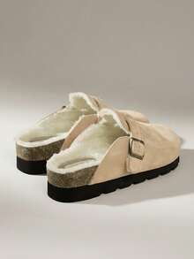 Solecia Sandalias de plataforma con suela gruesa y cobertura para los dedos, estilo Birkenstocks de plataforma deslizante, para mujer - Albaricoque - Ver 7