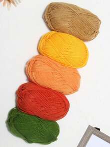 5卷250克手工钩编毛线，柔软舒适，多色编织线，用途广泛，可用于制作钱包、包包、衣服等，DIY情人节礼物手工项目