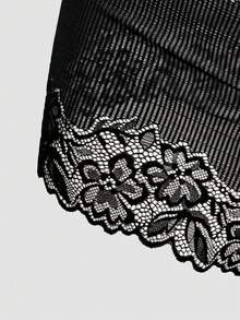 SHEIN One-Piece Lace Women Sexy Open Crotch Panties Lingerie For Going Out - Black - View 6