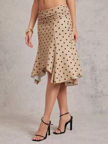 L'Amorae 女士波点手帕边低腰针织裙 - 彩色 - 查看 4