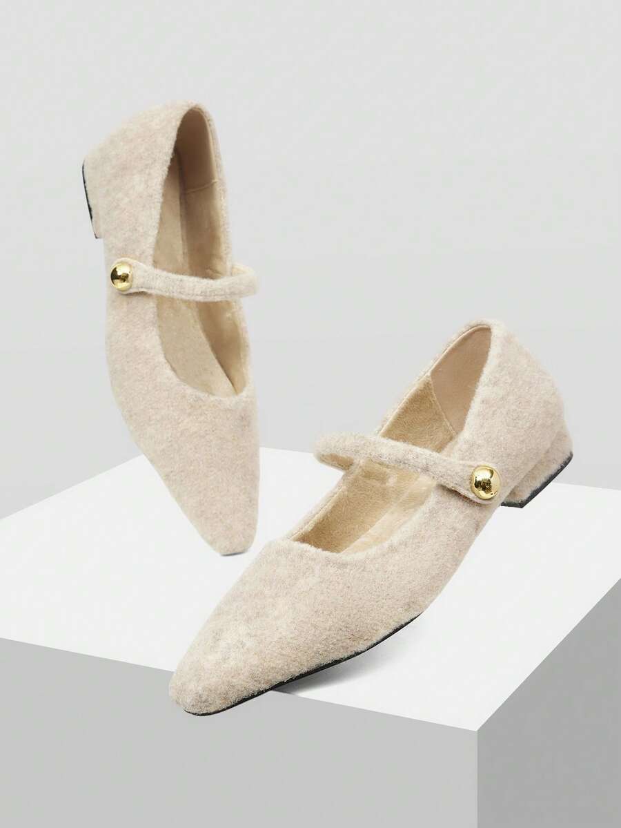 Mnmlis Women's Elegant Pointed Toe Pumps, Minimalist Design For Commuting For Christmas - Apricot - View 1