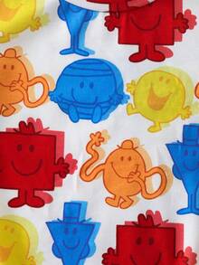 Mr Men Little Miss X SHEIN Young Girl Casual Daily Commute Fashionable Street Cute Cartoon All-Over Print Short Sleeve T-Shirt, Summer - Multicolor - View 5