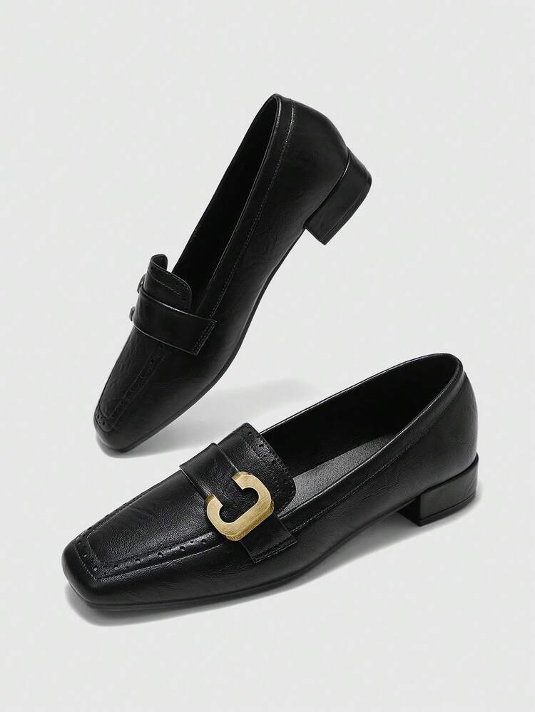 CUCCOO BIZCHIC Women's Casual Versatile Minimalist Metal Decor Flats For Christmas