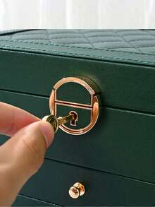 1PC2 Layer/3 Layer Large Capacity Jewelry Box, Gift Leather Jewelry Box, Portable Jewelry Storage Box, Bathroom Storage Box, Desktop Storage Drawer Box, Stackable Storage Box Rack, Dressing Table Jewelry Storage Box With Drawers - Multicolor - View 14