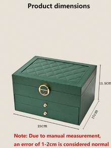 1PC2 Layer/3 Layer Large Capacity Jewelry Box, Gift Leather Jewelry Box, Portable Jewelry Storage Box, Bathroom Storage Box, Desktop Storage Drawer Box, Stackable Storage Box Rack, Dressing Table Jewelry Storage Box With Drawers - Multicolor - View 15