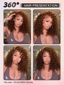 ALL READY WIG Tóc giả không keo Wear And Go, tóc thật, nhổ sẵn, cắt sẵn, màu nâu sô cô la, tóc giả ren phía trước cho phụ nữ da đen, tóc giả bob sóng nước mật độ 200, tóc giả xoăn màu tóc thật (màu nâu sô cô la, 16 inch) - S4 - Xem 4
