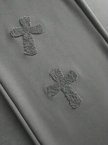 PAVTROS Quần nỉ nam bán chạy nhất, phong cách hip-hop đường phố INS, đồ thêu khăn, phù hợp với mọi mùa và kết hợp hàng ngày, quà tặng thiết yếu cho bạn trai/chồng, thời trang đường phố nam, Y2K - Xám - Xem 6