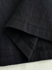 Comfortcana Plus Size Women Simple Solid Color Wide Leg Summer Pants - Black - View 9