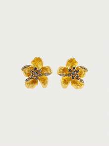 Glisma Fashionable & Elegant Retro 18 K Gold Plated Rhinestone Earrings,Old Money,Outfits,Classy,Gemstone,Premium,Vintage,For Mom/Women/Girl/Mother - Gold - View 2