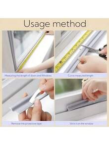 10m/8m/6m/4m/2m Self-Adhesive Weather Stripping Seal Strip - Plastic Door And Window Sealant For Wind, Dust, Heat, And Noise Insulation - Easy Installation(Grey) - Grey - View 4