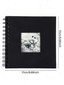 1pc, Scrapbook Photo Album With Black Inner Cowhide Paper Pages, 7x7 Inches, 20 Pages, DIY Notebook, Wedding Anniversary Memory, Travel, Guest, Christmas,Birthday, Valentine's Day Gift1pc, Scrapbook Photo Album Wi… - Multicolor - View 2