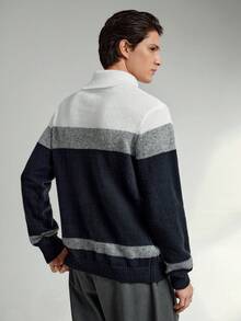 RONVEXI Men's Casual Warm Long Sleeve Turtleneck Pullover Sweater - Multicolor - View 3