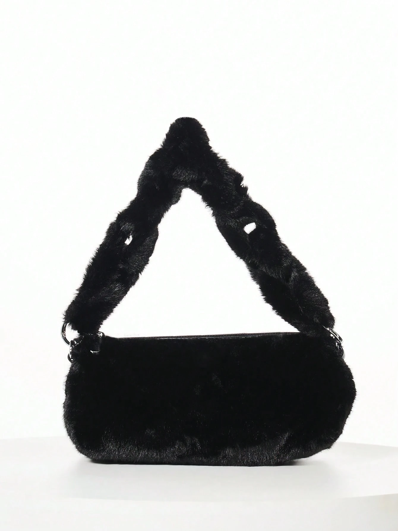 KIZN Mini bolsa de pele sintética com alça de nó