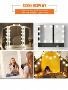 1 USB Tri Color Adjustable Fill Light Bulb,Suitable For Makeup Mirrors, Bathroom Mirror Lighting, Various Scenes - Multicolor - View 5