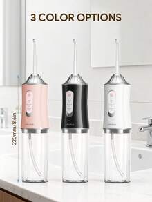 JMMO Water Dental Flosser Cordless Oral Irrigator With 4 Tips, Portable Travle Irrigation Cleaner Waterproof Electric Irrigador Dental For Teeth Cleaning - Multicolor - View 7