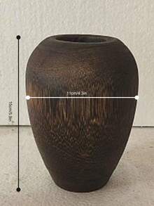 Cirelle 经典木制花瓶装饰，仿真干花艺术花瓶，简约插花花瓶，适用于客厅和展厅装饰，非常适合生日和毕业典礼 | 花瓶，房间装饰，花瓶，木花瓶 - 棕色 - 查看 6