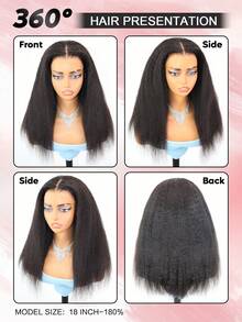 预漂白无胶透明蕾丝蓬松直发9*6 180% 16-28英寸蕾丝闭合假发，自然黑色，即戴即走，提升度假氛围，活力四射，旅行必备，节日装扮，伴娘礼物，送给女性的礼物，时尚女性编织无胶假发，万圣节化妆配饰，女性振动器，情人节真人发蕾丝假发，自然无胶假发，浪漫约会女性 - SNatural - 查看 3