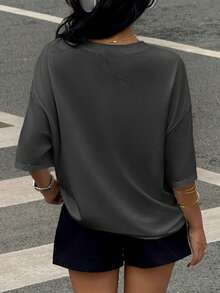 INAWLY 女士圆领宽松 T 恤，简约时尚休闲日常