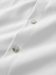 SWAVVY Men's Casual Everyday English Graphic Loose Short Sleeve Polo Shirt Men Boxy Shirt White Shirt Men Street Wear Shirt Double Sided Printing Shirt Cotton Shirt White Short Sleeve Shirt Embroidery Back Shirt Double Sided Printing Cotton Shirt Embroidered Shirt - White - View 6