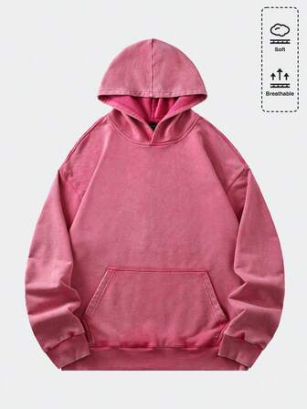 Street Life Men's Vintage Washed Loose Fit Hoodie (Reinforced Neckline, Hem, And Shoulder Seams To Prevent Deformation)