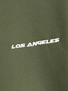 HIMLAND 宽松男士落肩字母印花圆领卫衣 男士运动衫 男士运动衫 男士运动衫 男士运动衫 男士运动衫 - 軍綠色 - 查看 4