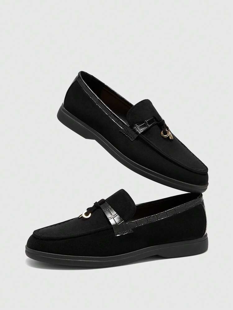 CUCCOO BIZCHIC Women's Fashion Black Suede Comfortable Casual Loafers, Suitable For Commuting, Outdoor, Shopping, Work, Daily Wear For Christmas Spring Shoes
