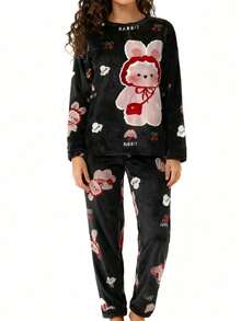 Women Pajama Sets - 5007Negro+rojo - View 4
