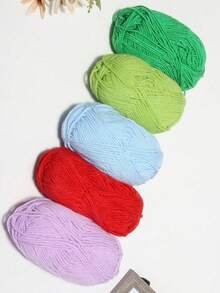 5卷250克手工钩编毛线，柔软舒适，多色编织线，用途广泛，可用于制作钱包、包包、衣服等，DIY情人节礼物手工项目