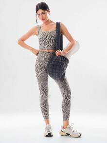 GLOWMODE FeatherFit™ U 型后背镂空运动交叉背心 轻度支撑 低冲击瑜伽 日常 秋冬 - 深灰色 - 查看 6