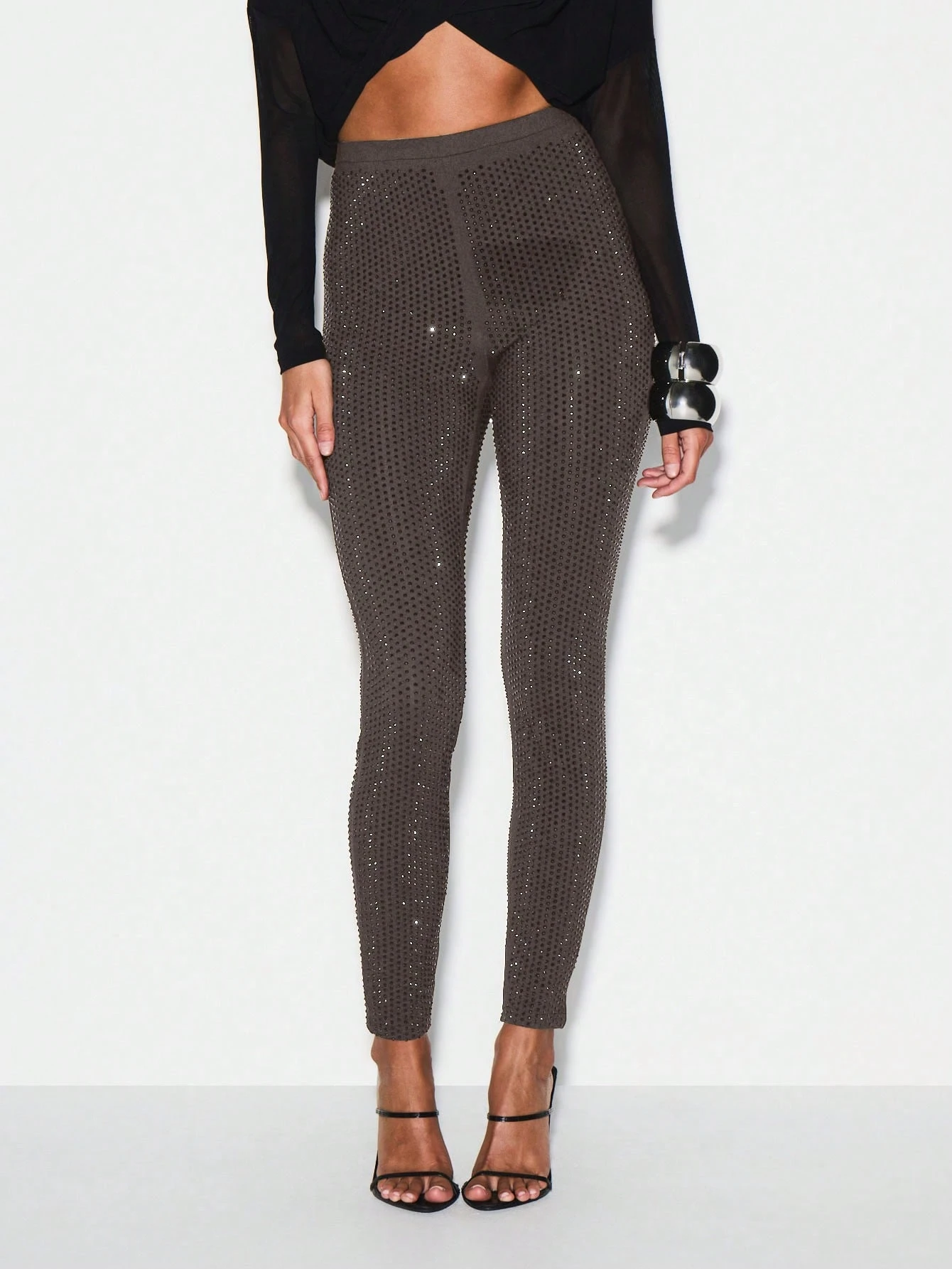 KIZN Embellished Leggings With Rhinestone Details