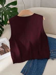 CosyJoli Débardeur décontracté à imprimé cœur pour femmes grandes tailles - Acajou - Voir 2