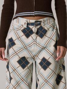 MUSERA High Waist Print Denim Jeans Casual Cute Winter Cosy Coco Cloud - Multicolor - View 3